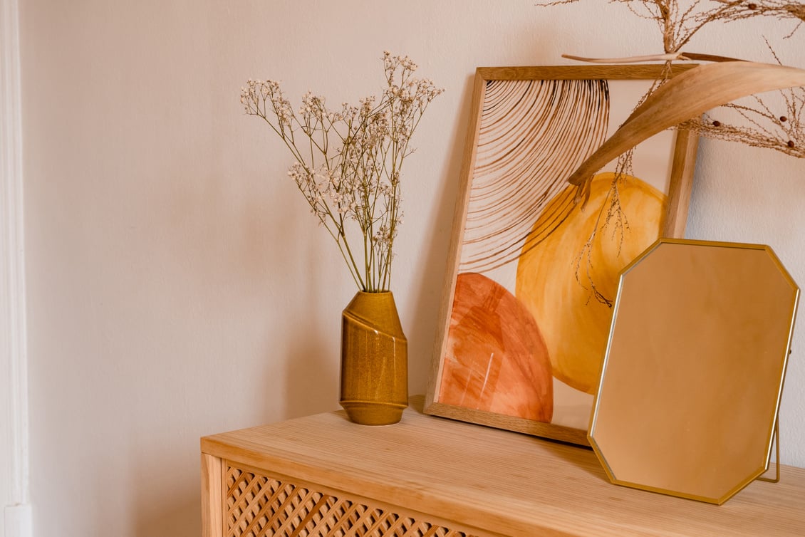 Minimalist Decoration on Wooden Drawer